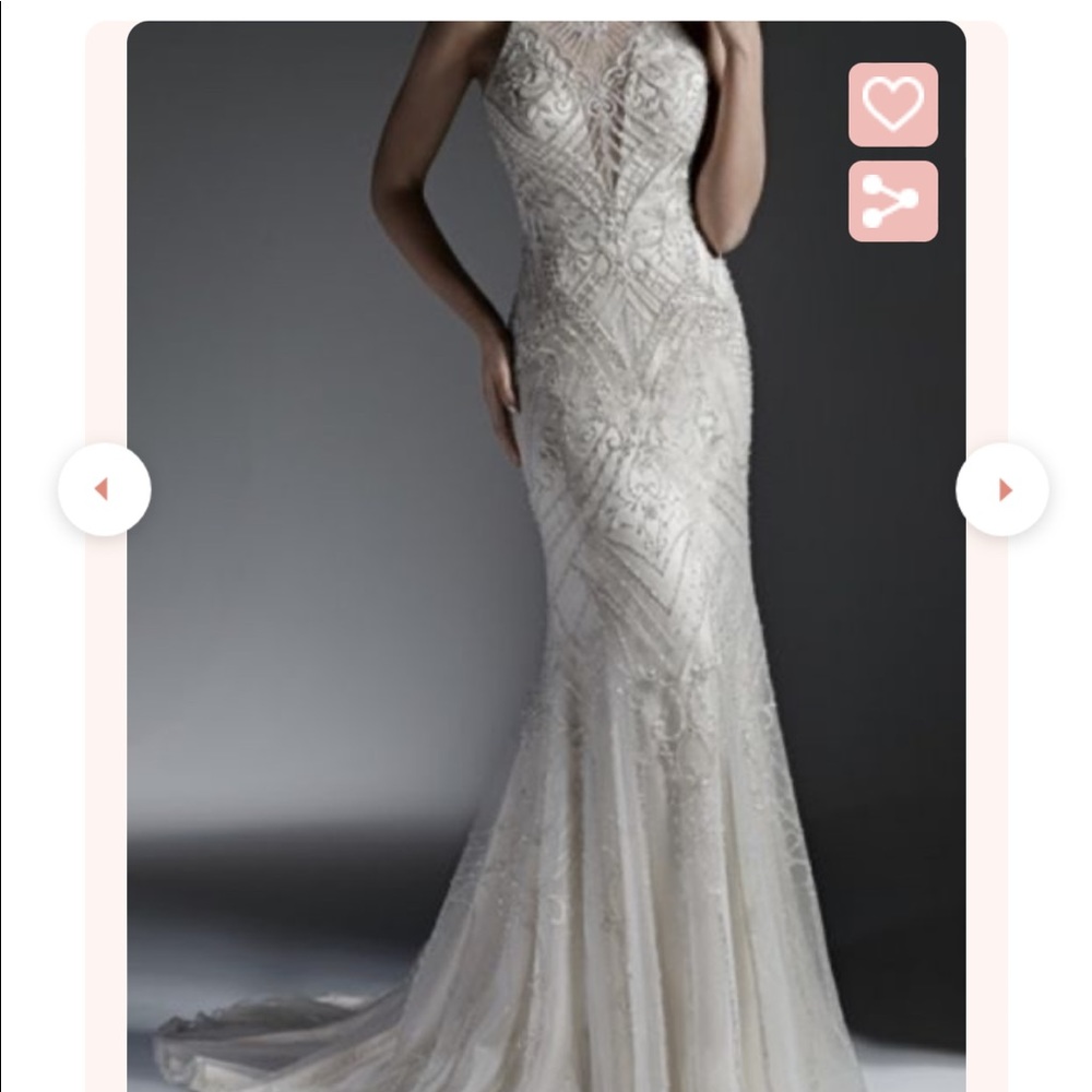 Maggie Sottero Maui wedding Dress. Swarovski crystals & beading.